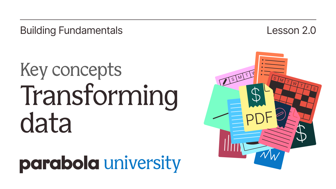 Transforming data: key concepts
