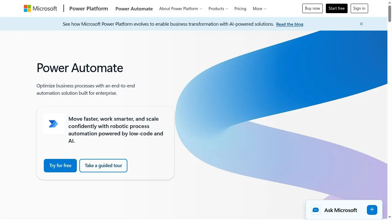 Power Automate product page